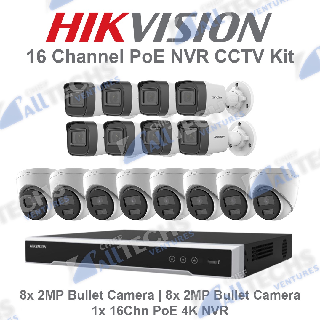 Hikvision 16ch Complete CCTV Audio Camera Kit