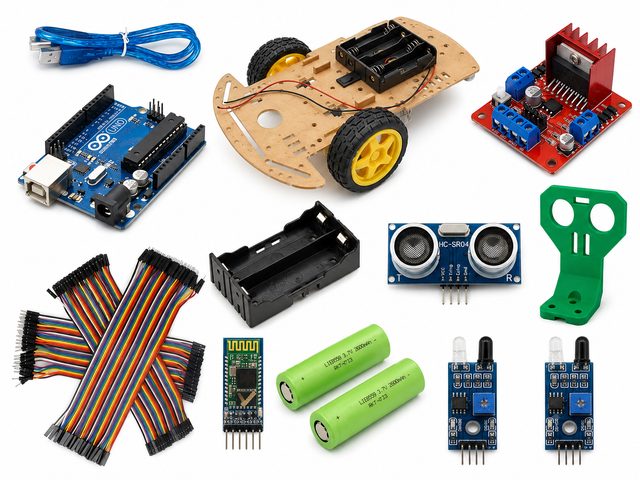 2WD Bluetooth Obstacle Avoidance Robot Car Kit for Arduino UNO