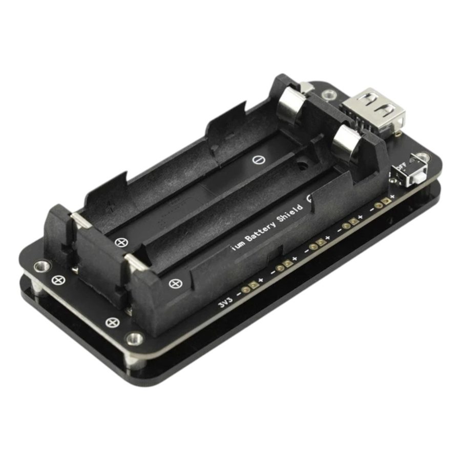 2 × 18650 Lithium Battery Charger Shield V8 – Dual Slot, 5V/3A & 3V/1A, Micro USB with Overcharge Protection